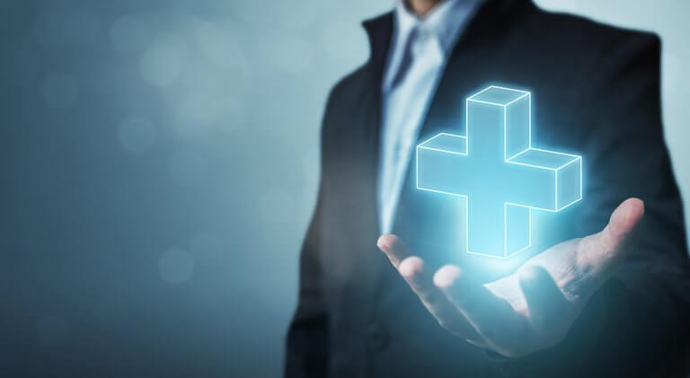 Businessman,Hand,Holding,Plus,Sign,Virtual,Means,To,Offer,Positive